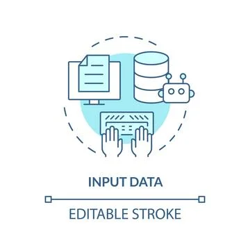 Input data soft blue concept icon 스톡 일러스트