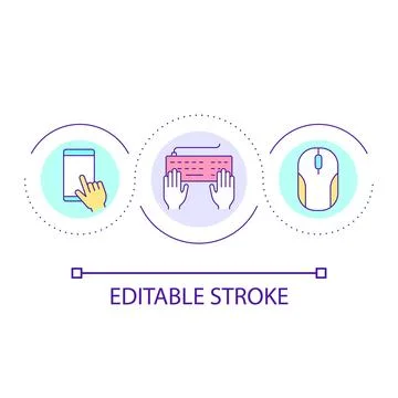 Input devices loop concept icon Stock Illustration