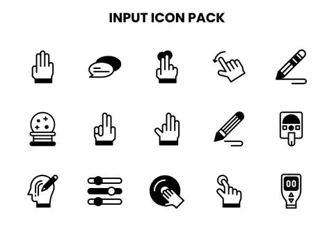 Input DuoTone Bundle Icons Pack Stock Illustration