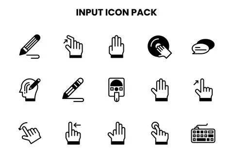 Input DuoTone Graphics Icons Pack 스톡 일러스트