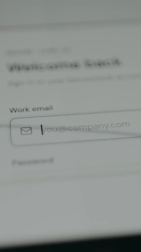 Input field for company email address entry Stock Footage 332892290