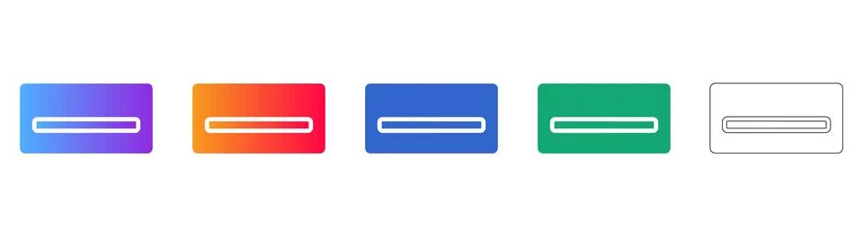 Input Field Icons in Gradient and Line Art Set Illustrazione stock