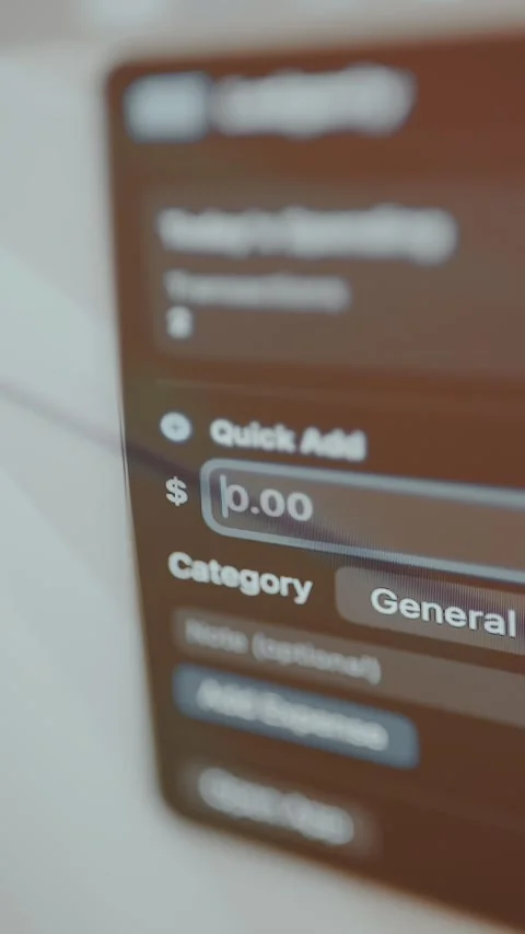 Input field for rapid entry of the amount of money, financial app Stock Footage 329329861