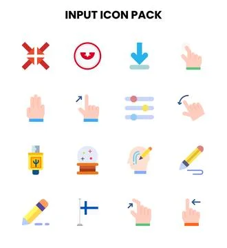 Input Flat Bundle Icons Pack Stockillustratie