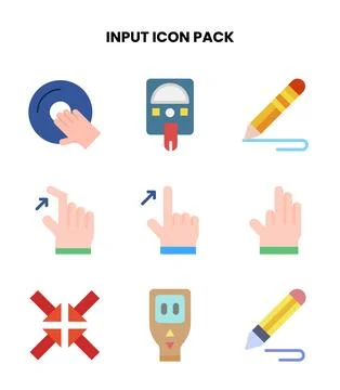 Input Flat Icons Pack 스톡 일러스트