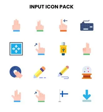 Input Flat UI Icons Pack Stock Illustration