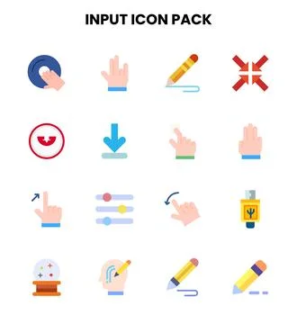 Input Flat UI Icons Pack Stock Illustration