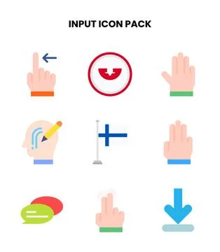 Input Flat Vector Icons Pack Stock Illustration