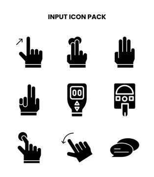 Input Glyph Design Icons Pack Illustrazione stock