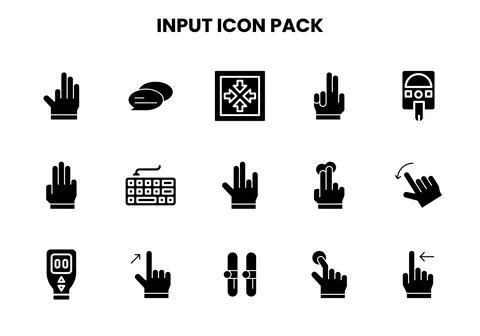 Input Glyph Graphics Icons Pack Stock Illustration