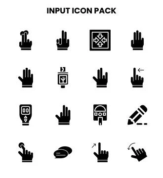 Input Glyph Graphics Icons Pack Illustrazione stock