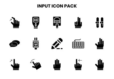 Input Glyph Scalable Icons Pack Stock Illustration