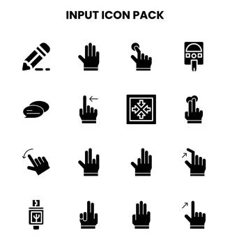 Input Glyph Set Icons Pack Stock Illustration