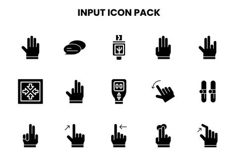 Input Glyph Set Icons Pack 스톡 일러스트