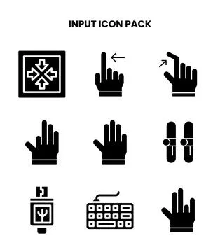 Input Glyph UI Icons Pack 스톡 일러스트