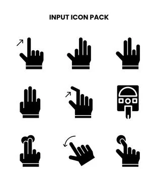 Input Glyph Vector Icons Pack Stock Illustration