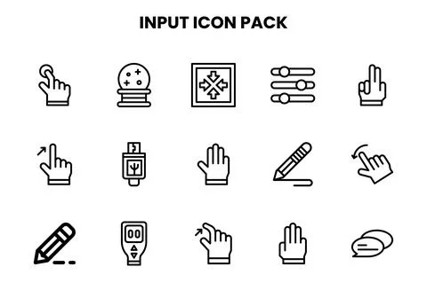 Input Line Bundle Icons Pack Stock Illustration