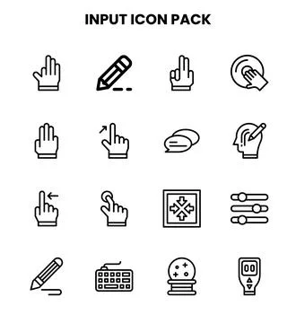 Input Line Bundle Icons Pack Stock Illustration