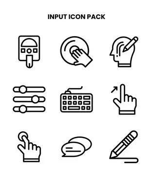 Input Line Bundle Icons Pack Stock Illustration