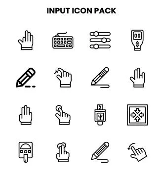 Input Line Collection Icons Pack Stock Illustration