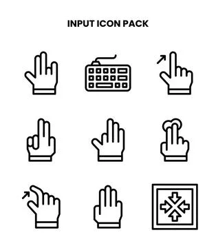 Input Line Collection Icons Pack Stock Illustration