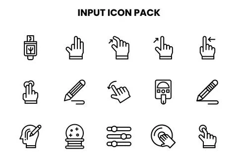 Input Line Design Icons Pack 스톡 일러스트