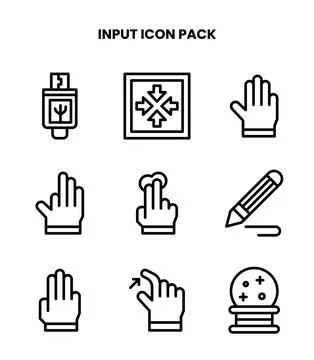 Input Line Design Icons Pack Stock Illustration