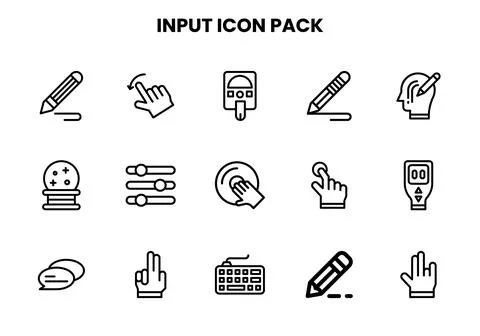 Input Line Graphics Icons Pack 스톡 일러스트