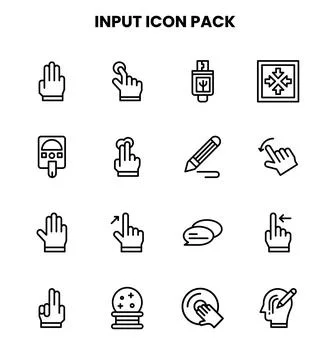 Input Line Set Icons Pack 스톡 일러스트