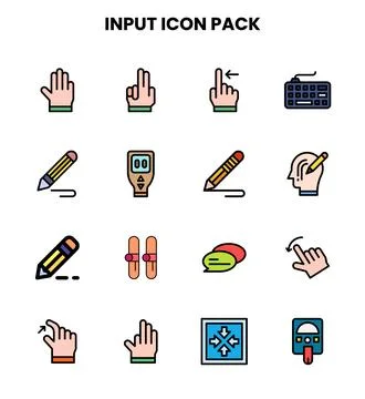 Input Lineal Color Icons Pack Stock Illustration