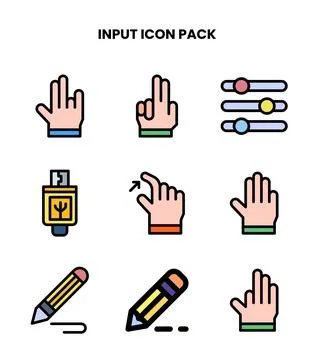 Input Lineal Color Scalable Icons Pack Stock Illustration