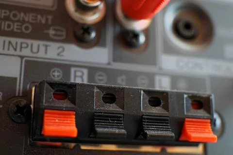 Input Output Panel on the back of a plasma TV Stock Photos