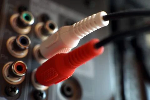 Input Output Panel on the back of a plasma TV Stock Photos