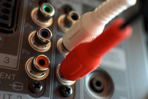 Input Output Panel on the back of a plasma TV Stock Photos