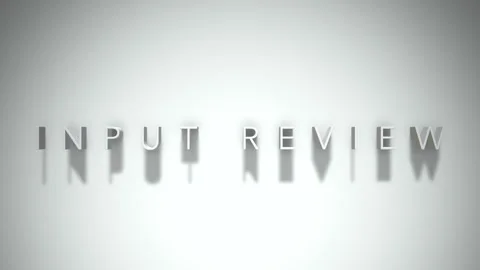 Input review 3D title animation white text on a white background Stock Footage 299759375