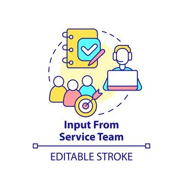Input from service team concept icon Stock Illustration