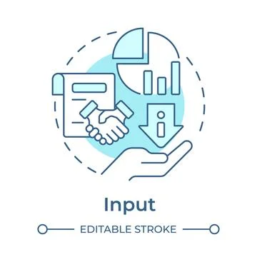 Input soft blue concept icon 库存插图