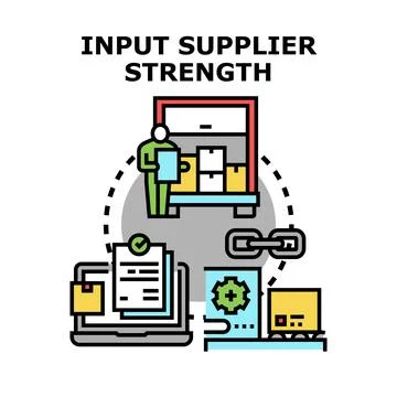 Input supplier strength evaluating supply chain management イラスト素材