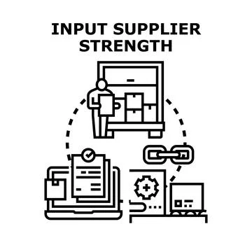 Input supplier strength evaluating supply chain management Stock Illustration