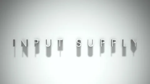 Input supply 3D title animation white text on a white background Stock Footage 299380007