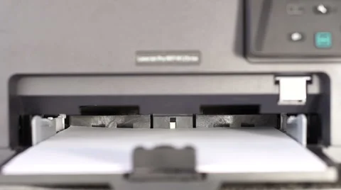 Input tray of a printer Stock Footage 60233151