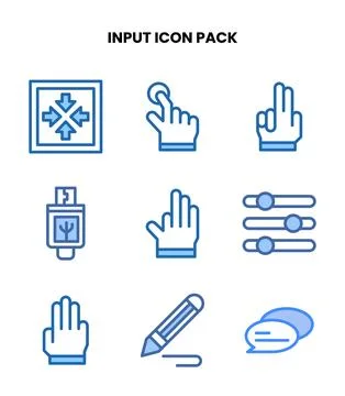 Input Two Colour Bundle Icons Pack Stock Illustration