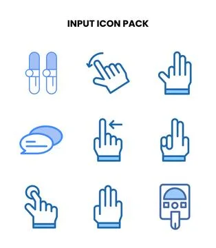 Input Two Colour Graphics Icons Pack Stock Illustration