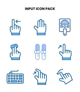 Input Two Colour Graphics Icons Pack Stock Illustration