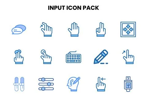 Input Two Colour Icons Pack Stock Illustration