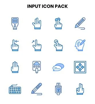 Input Two Colour Icons Pack Stock Illustration