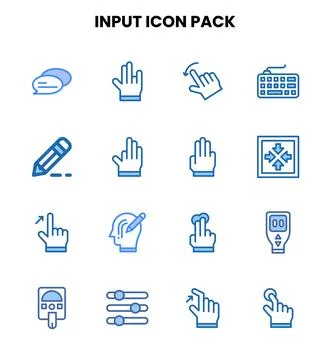 Input Two Colour Scalable Icons Pack Stock Illustration