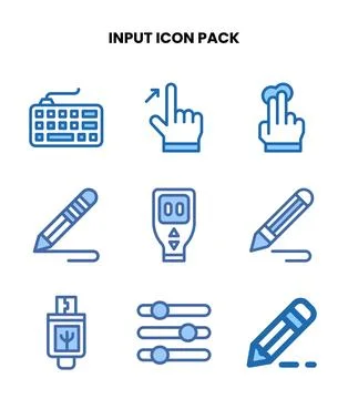Input Two Colour Set Icons Pack Stock-Illustration