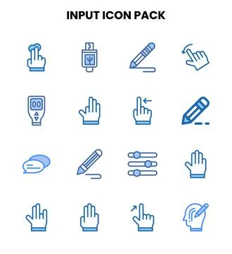 Input Two Colour Set Icons Pack Stock-Illustration
