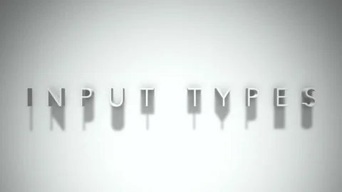 Input types 3D title animation with shadows on a white background Stock Footage 297267371